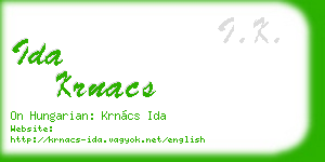 ida krnacs business card